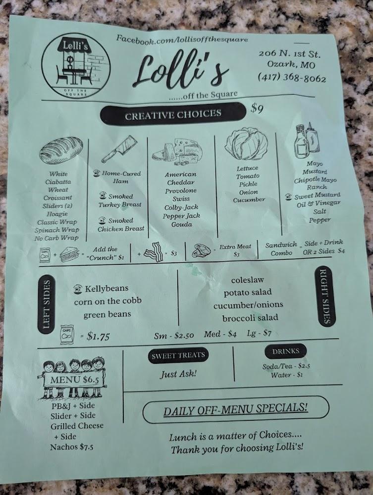 Lolli's (Off the Square) Menu image 2